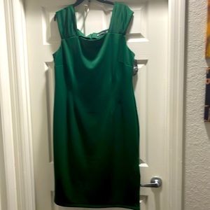 NY & Co Women Pleated Cap Sleeve Sheath Dress plus size 16 color Green NWT